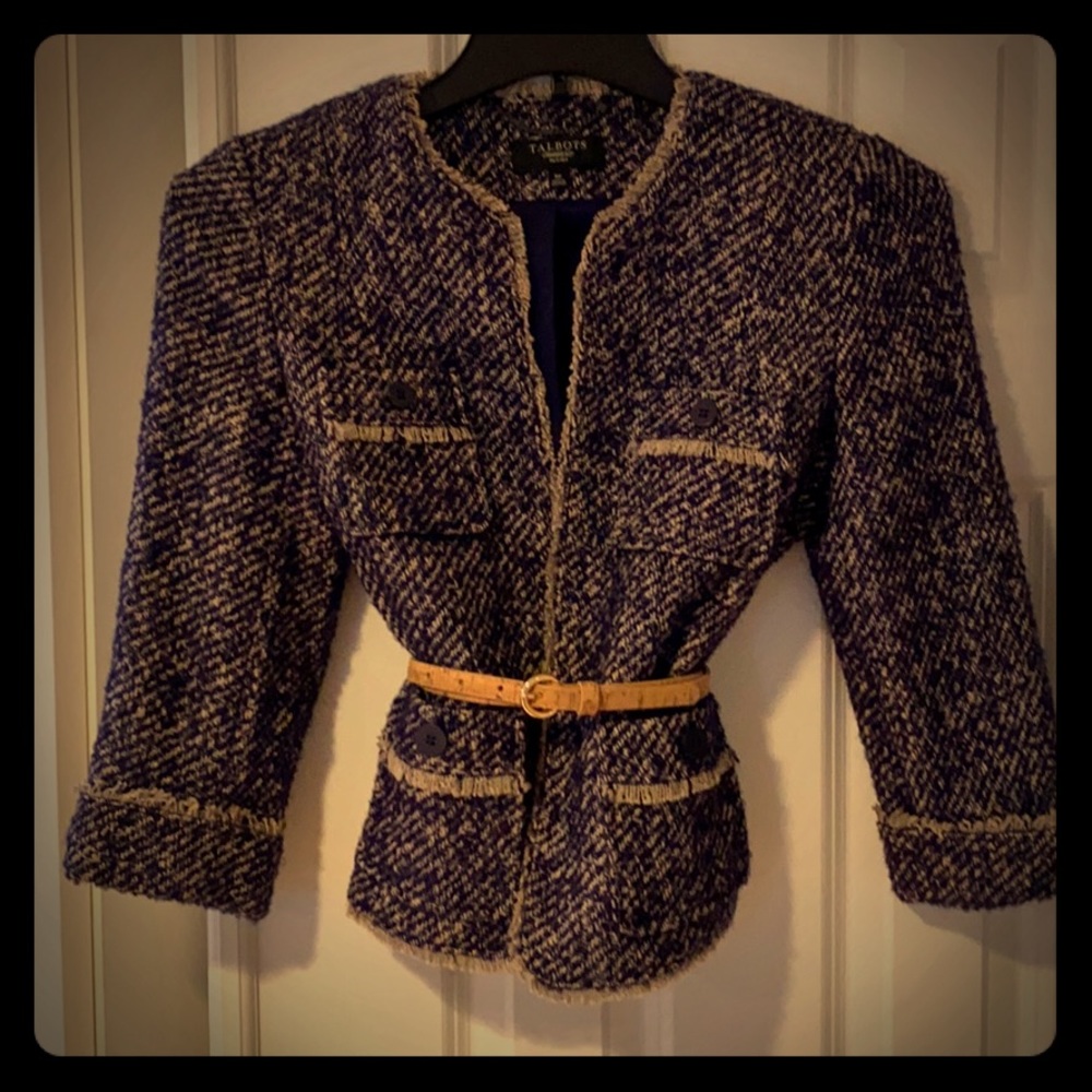 Fabulous Fall purple Talbots jacket with FRINGE!